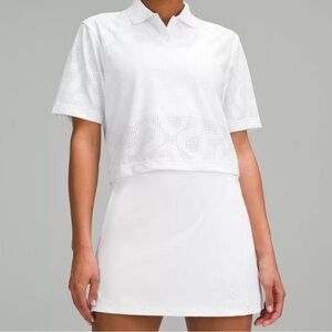 Lululemon White Perforated Polo Shirt